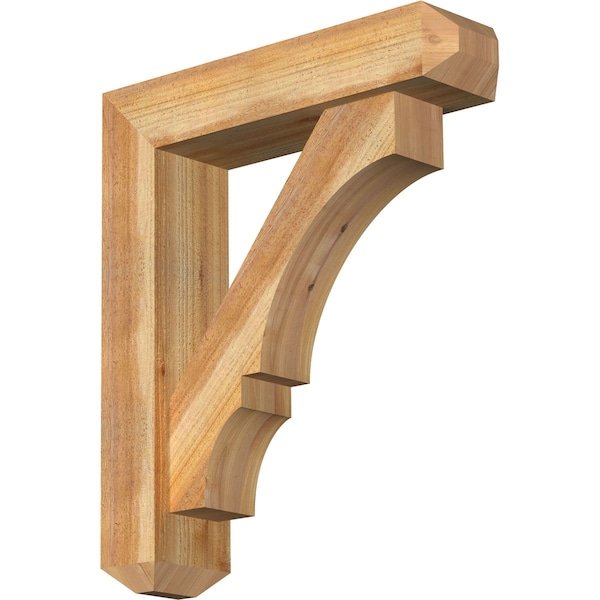 Ekena Millwork Balboa Craftsman Rough Sawn Bracket w/ Offset Brace, Western Red Cedar, 6"W x 24"D x 28"H BKT0604X24X28BOA04RWR - main